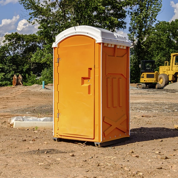 how often are the portable restrooms cleaned and serviced during a rental period in Jefferson